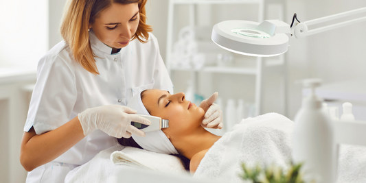 woman ultrasonic facial