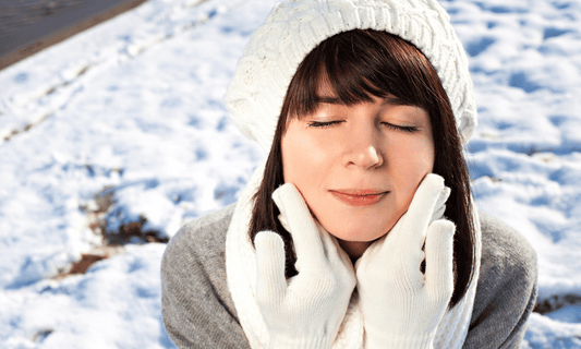 Woman with Optimal Skin in Winter