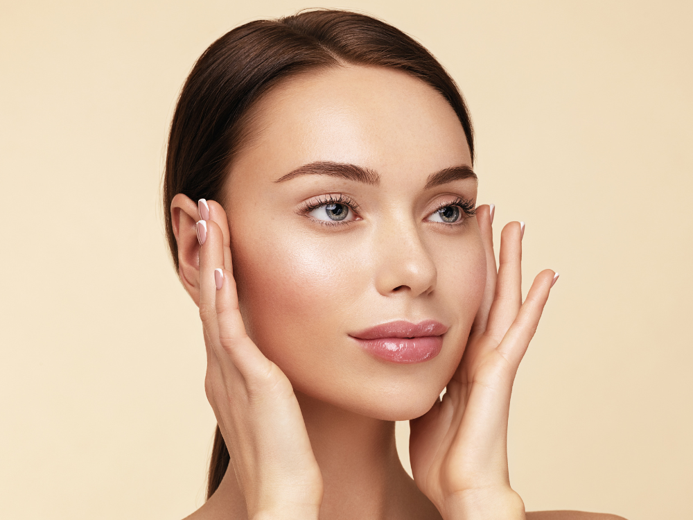 woman with perfect glass skin