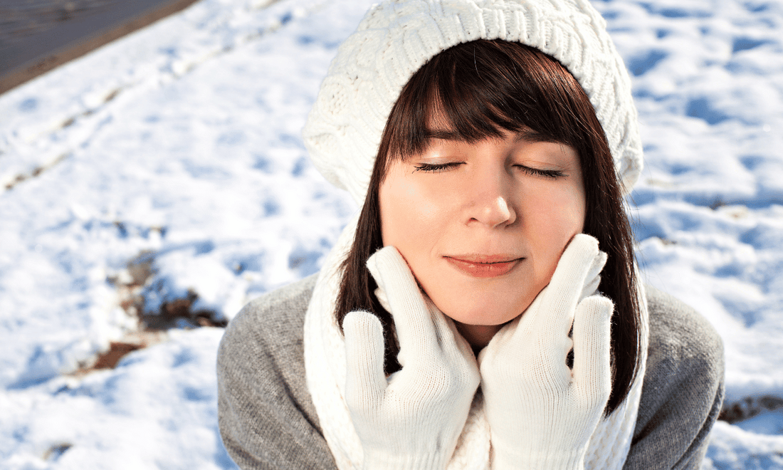 Woman with Optimal Skin in Winter