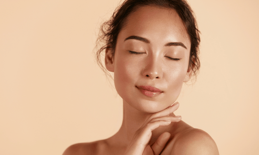 Woman with Contoured Jawine and Glowing Skin