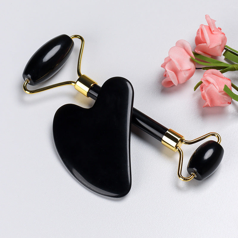 Natural Crystal Face Roller and Gua Sha Set