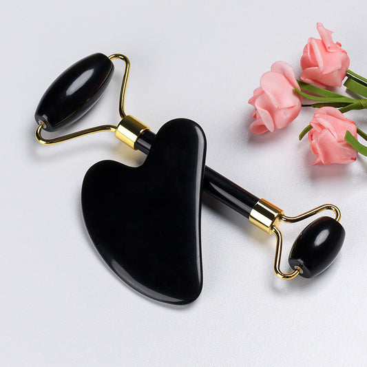 Natural Crystal Face Roller and Gua Sha Set